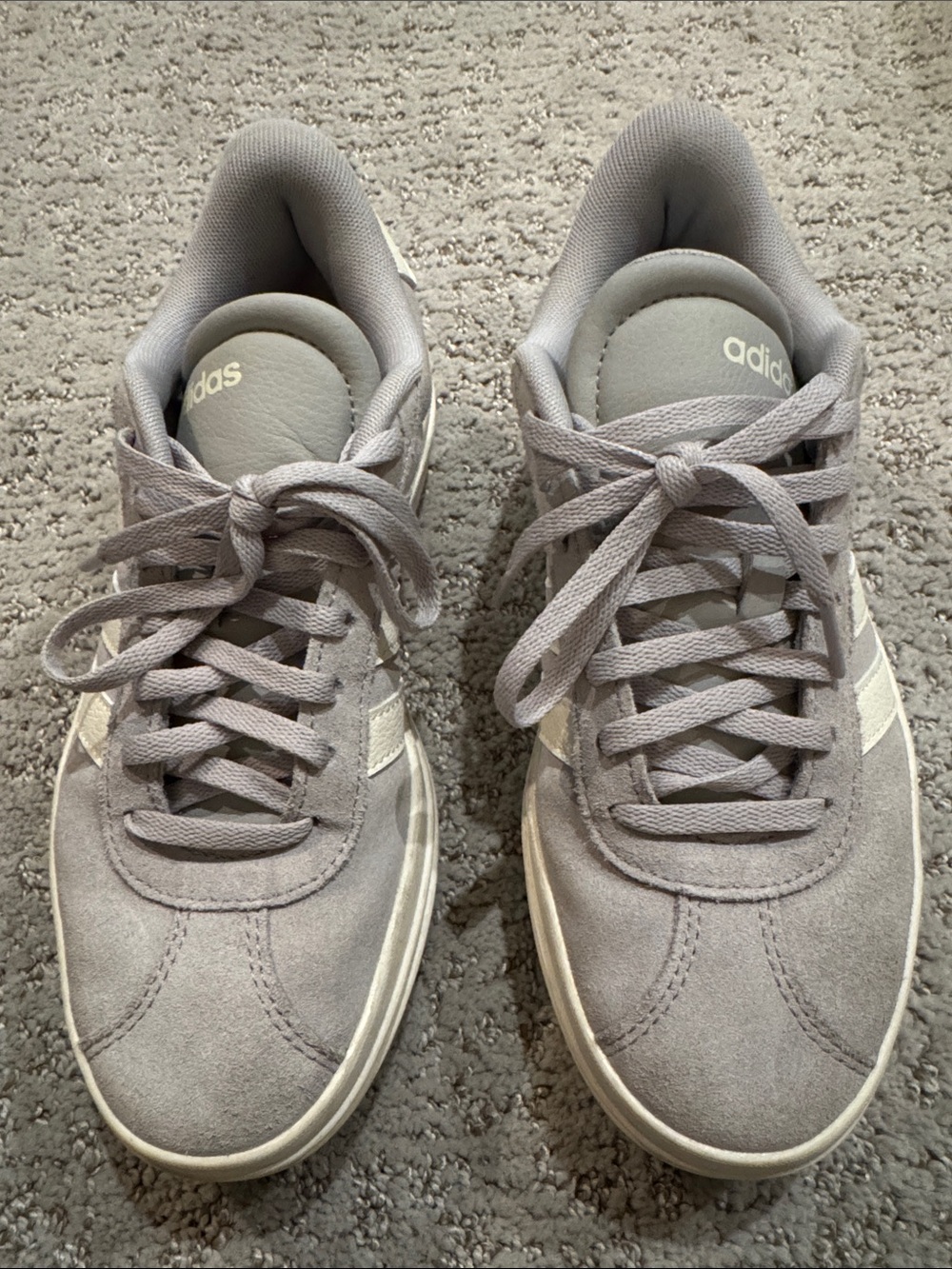 adidas Light Gray Suede Low-Top Sneakers